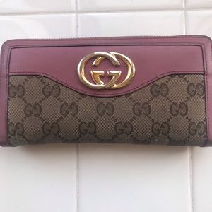 Authentic Gucci Wallet Monogram Pink